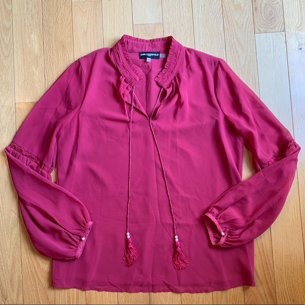 Karl Lagerfeld Paris Long Sleeve Blouse